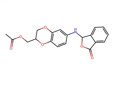 3-((2-((Acetyloxy)methyl)-2,3-dihydro-1,4-benzodioxin-6-yl)amino)-1(3H)-isobenzofuranone structure
