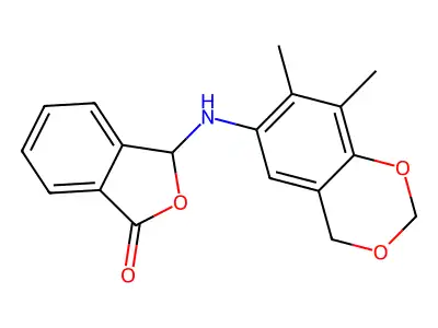1(3H)-Isobenzofuranone, 3-((7,8-dimethyl-4H-1,3-benzodioxin-6-yl)amino)- structure