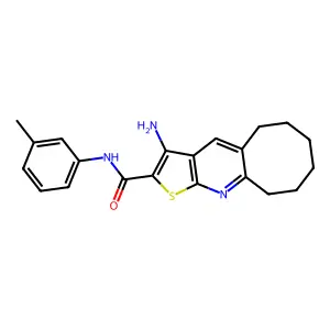 3-amino-N-(3-methylphenyl)-5,6,7,8,9,10-hexahydrocycloocta[b]thieno[3,2-e]pyridine-2-carboxamide structure