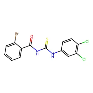 2-bromo-N-[(3,4-dichlorophenyl)carbamothioyl]benzamide structure