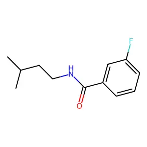 3-fluoro-N-(3-methylbutyl)benzamide structure