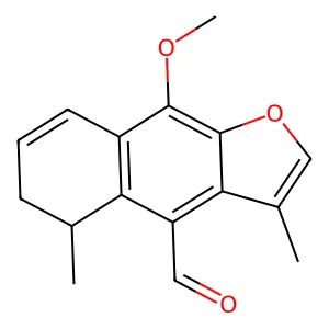 Naphtho(2,3-b)furan-4-carboxaldehyde, 5,6-dihydro-9-methoxy-3,5-dimethyl-, (S)- structure