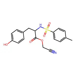 Alanine, 3-(p-hydroxyphenyl)-N-(p-tolylsulfonyl)-, cyanomethyl ester, L- structure