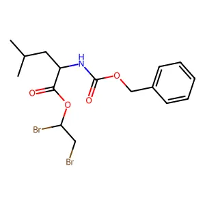 Leucine, N-carboxy-, N-benzyl 1-(1,2-dibromoethyl) ester, L- structure