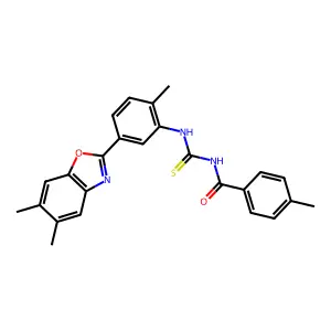 N-[[5-(5,6-dimethyl-1,3-benzoxazol-2-yl)-2-methylphenyl]carbamothioyl]-4-methylbenzamide structure