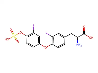 3-iodo-O-(3-iodo-4-(sulfooxy)phenyl)-L-tyrosine structure