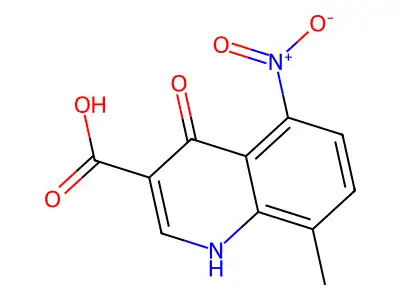 1,4-Dihydro-8-methyl-5-nitro-4-oxo-3-quinolinecarboxylic acid structure