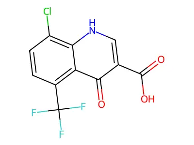 8-Chloro-4-oxo-5-(trifluoromethyl)-1,4-dihydroquinoline-3-carboxylic acid structure