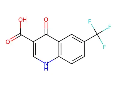 4-Hydroxy-6-(trifluoromethyl)quinoline-3-carboxylic acid structure