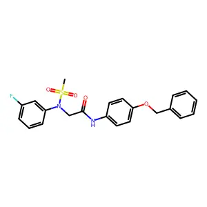 2-(3-fluoro-N-methylsulfonylanilino)-N-(4-phenylmethoxyphenyl)acetamide structure