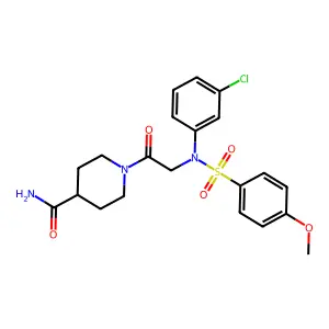1-[2-(3-chloro-N-(4-methoxyphenyl)sulfonylanilino)acetyl]piperidine-4-carboxamide structure