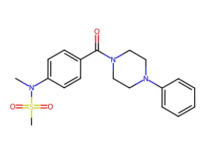 N-methyl-N-[4-(4-phenylpiperazine-1-carbonyl)phenyl]methanesulfonamide structure