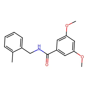 3,5-dimethoxy-N-[(2-methylphenyl)methyl]benzamide structure