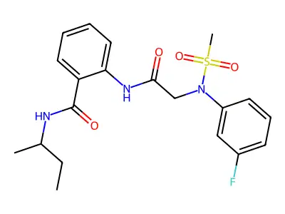 N-(sec-butyl)-2-({[3-fluoro(methylsulfonyl)anilino]acetyl}amino)benzamide structure