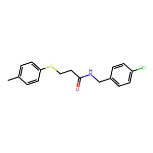N-(4-chlorobenzyl)-3-[(4-methylphenyl)sulfanyl]propanamide structure