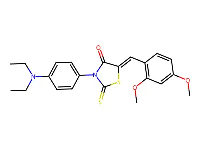 (Z)-3-(4-(diethylamino)phenyl)-5-(2,4-dimethoxybenzylidene)-2-thioxothiazolidin-4-one structure