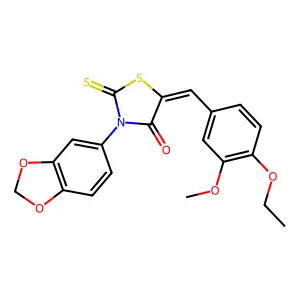 (Z)-3-(benzo[d][1,3]dioxol-5-yl)-5-(4-ethoxy-3-methoxybenzylidene)-2-thioxothiazolidin-4-one structure