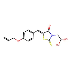 (Z)-2-(5-(4-(allyloxy)benzylidene)-4-oxo-2-thioxothiazolidin-3-yl)acetic acid structure