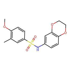 N-(2,3-dihydro-1,4-benzodioxin-6-yl)-4-methoxy-3-methylbenzenesulfonamide structure