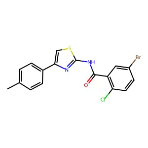 5-bromo-2-chloro-N-[4-(4-methylphenyl)-1,3-thiazol-2-yl]benzamide structure