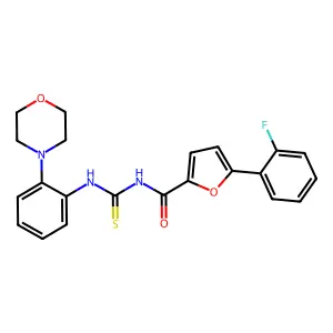 5-(2-fluorophenyl)-N-[(2-morpholin-4-ylphenyl)carbamothioyl]furan-2-carboxamide structure