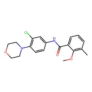 N-[3-chloro-4-(4-morpholinyl)phenyl]-2-methoxy-3-methylbenzamide structure