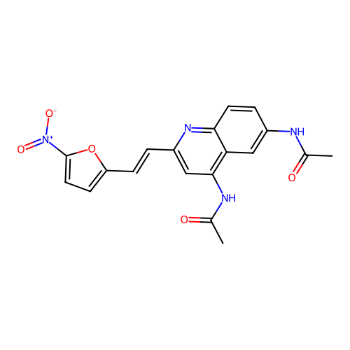 Acetamide, N,N'-(2-(2-(5-nitro-2-furyl)vinyl)-4,6-quinolinediyl)bis- structure