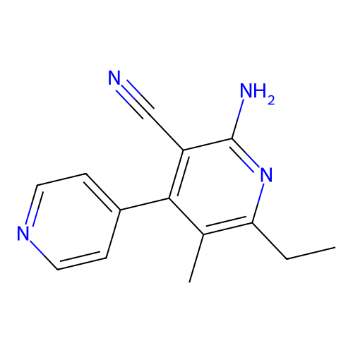 2-Amino-6-ethyl-5-methyl-4-pyridin-4-ylpyridine-3-carbonitrile structure