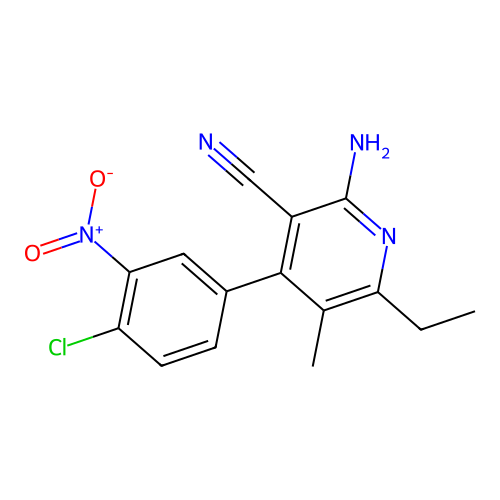 2-Amino-4-(4-chloro-3-nitrophenyl)-6-ethyl-5-methylpyridine-3-carbonitrile structure