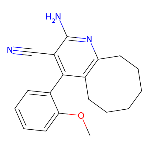 2-amino-4-(2-methoxyphenyl)-5,6,7,8,9,10-hexahydrocycloocta[b]pyridine-3-carbonitrile structure