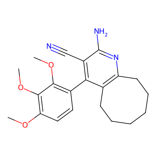 2-amino-4-(2,3,4-trimethoxyphenyl)-5,6,7,8,9,10-hexahydrocycloocta[b]pyridine-3-carbonitrile structure