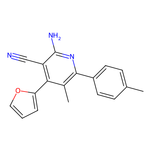 2-Amino-4-(furan-2-yl)-5-methyl-6-(4-methylphenyl)pyridine-3-carbonitrile structure