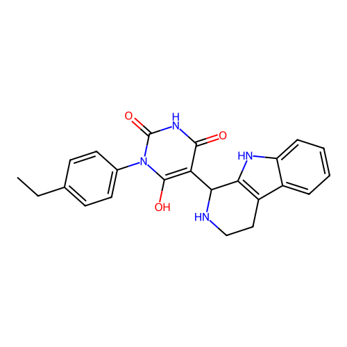 3-(4-ethylphenyl)-6-hydroxy-5-(2,3,4,9-tetrahydro-1H-pyrido[3,4-b]indol-1-yl)pyrimidine-2,4(1H,3H)-dione structure