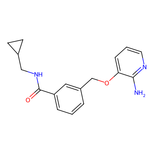 Benzamide, 3-[[(2-amino-3-pyridinyl)oxy]methyl]-N-(cyclopropylmethyl)- structure