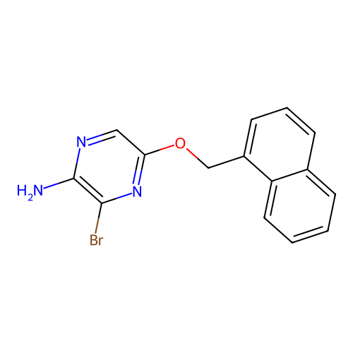 Pyrazinamine, 3-bromo-5-(1-naphthalenylmethoxy)- structure