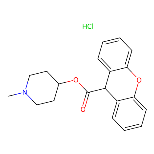 1-Methylpiperidin-4-YL 9H-xanthene-9-carboxylate hydrochloride structure