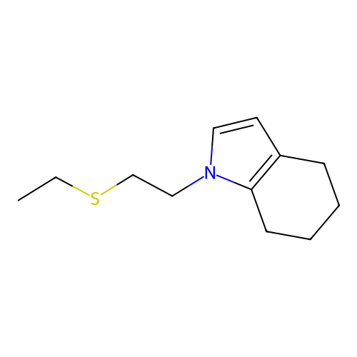 1-Ethylthio-2-(4,5,6,7-tetrahydroindolyl)ethane structure