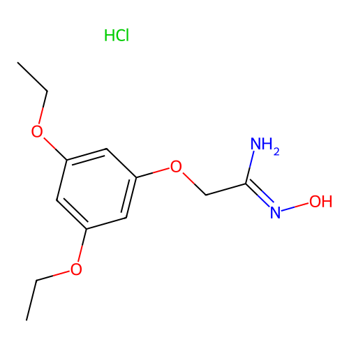 2-(3,5-diethoxyphenoxy)-N'-hydroxyethanimidamide;hydrochloride structure