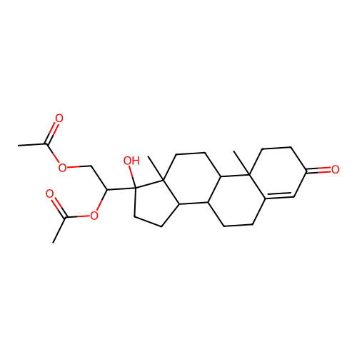 17-Hydroxy-3-oxopregn-4-ene-20,21-diyl diacetate structure
