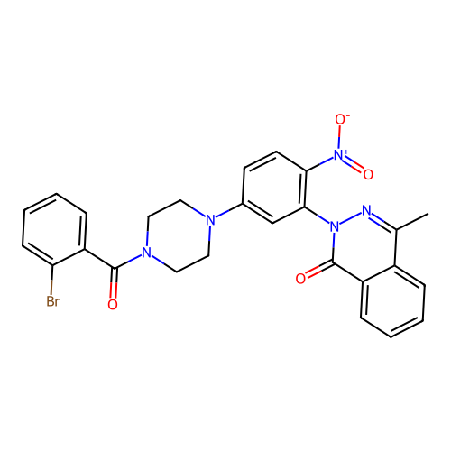 2-(5-(4-(2-bromobenzoyl)piperazin-1-yl)-2-nitrophenyl)-4-methylphthalazin-1(2H)-one structure