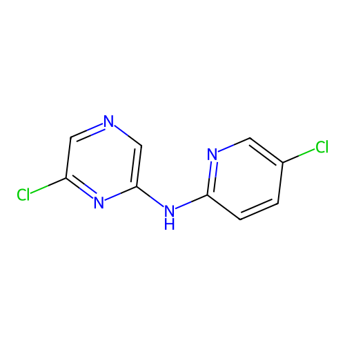 6-chloro-N-(5-chloro-2-pyridinyl)pyrazin-2-amine structure