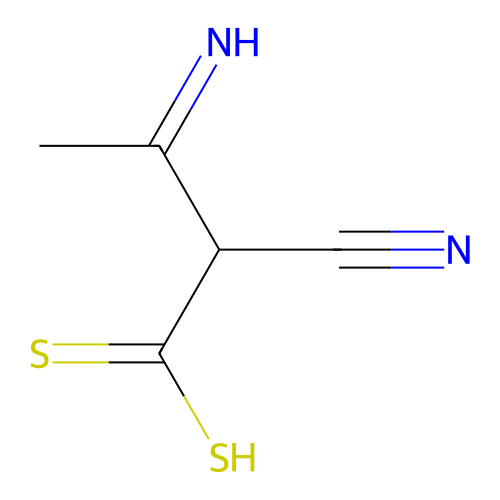 2-Cyano-3-iminobutanedithioic acid structure