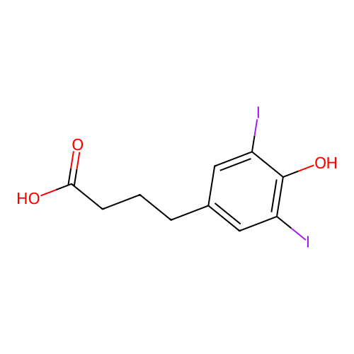 4-(4-Hydroxy-3,5-diiodo-phenyl)-butyric acid structure
