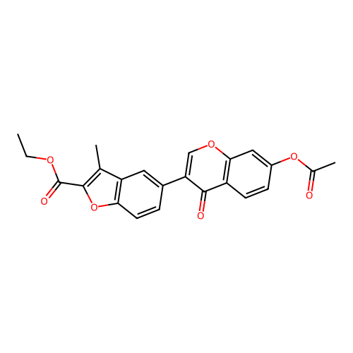 ethyl 5-(7-acetoxy-4-oxo-4H-chromen-3-yl)-3-methylbenzofuran-2-carboxylate structure