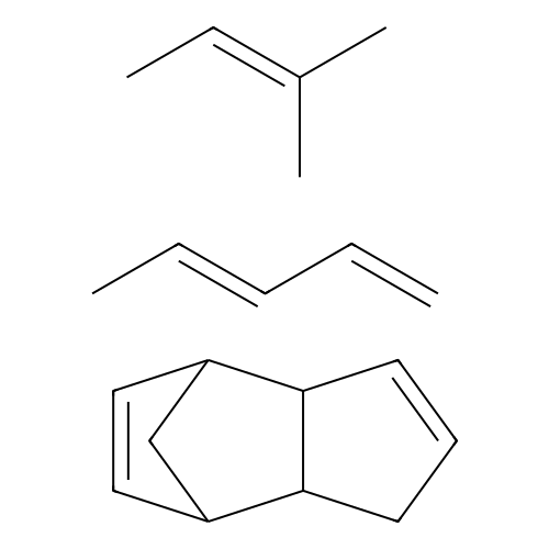 2-methylbut-2-ene;(3E)-penta-1,3-diene;tricyclo[5.2.1.02,6]deca-3,8-diene structure