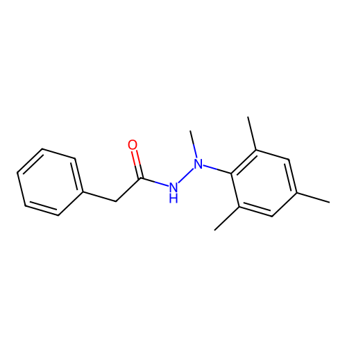N'-methyl-2-phenyl-N'-(2,4,6-trimethylphenyl)acetohydrazide structure