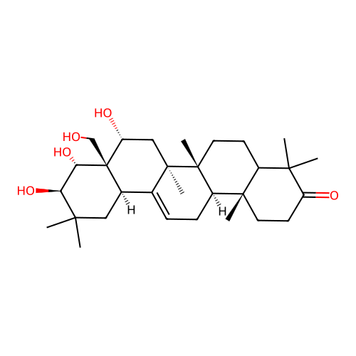 16,21,22,28-Tetrahydroxyolean-12-en-3-one structure