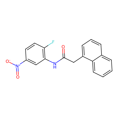 N-(2-fluoro-5-nitrophenyl)-2-(naphthalen-1-yl)acetamide structure