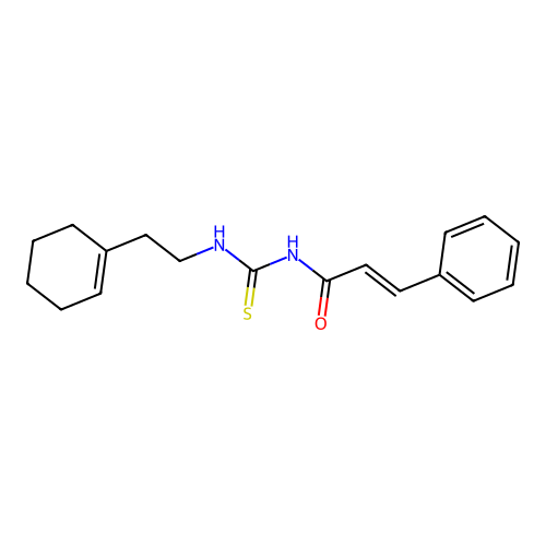 (2E)-N-{[2-(cyclohex-1-en-1-yl)ethyl]carbamothioyl}-3-phenylprop-2-enamide structure