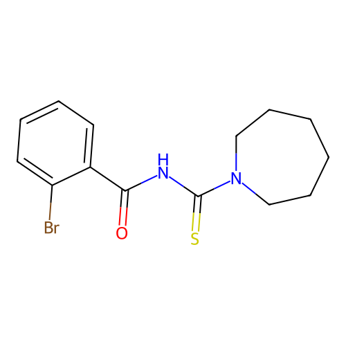 N-(azepan-1-ylcarbonothioyl)-2-bromobenzamide structure